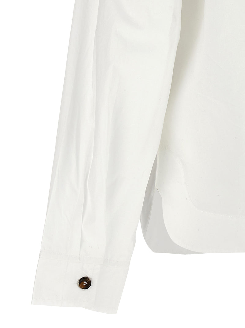 Blouse en coton Ganni blanche pour femme