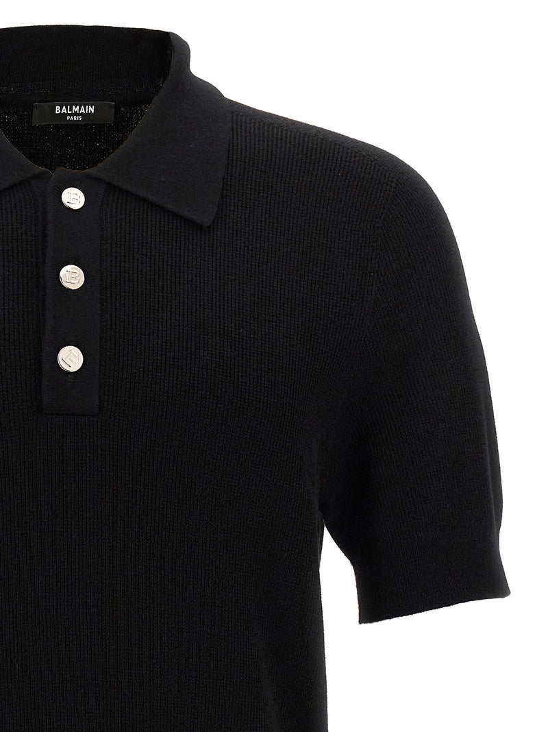 Balmain Merino Wool Polo Shirt for Men