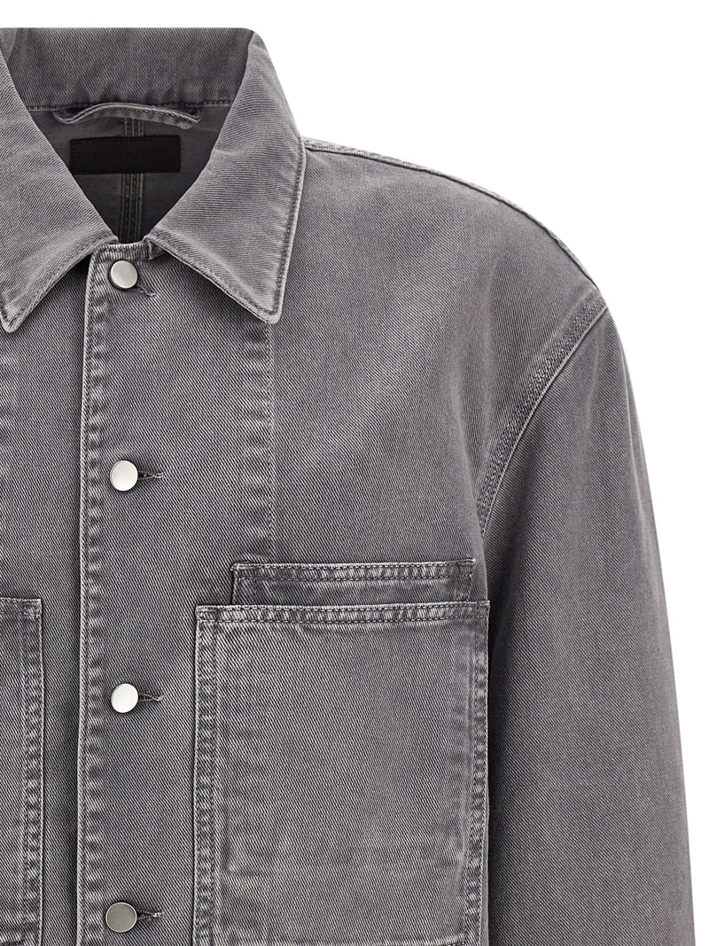 Surchemise homme Lemaire en denim délavé effet neige teint en pièce