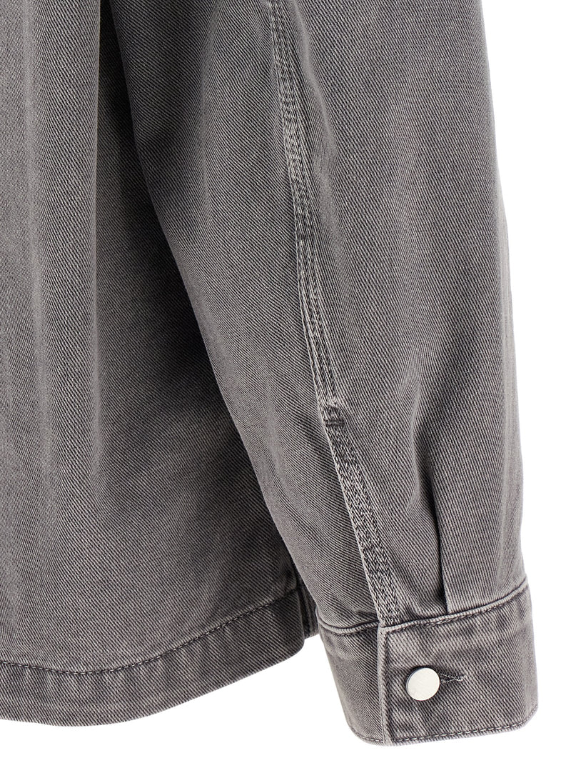 Surchemise homme Lemaire en denim délavé effet neige teint en pièce