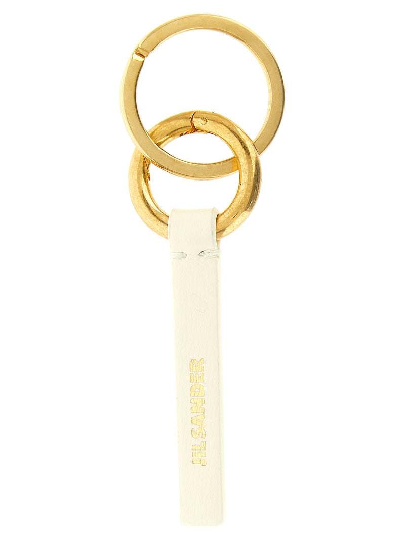 Jil Sander White Calfskin Keychain