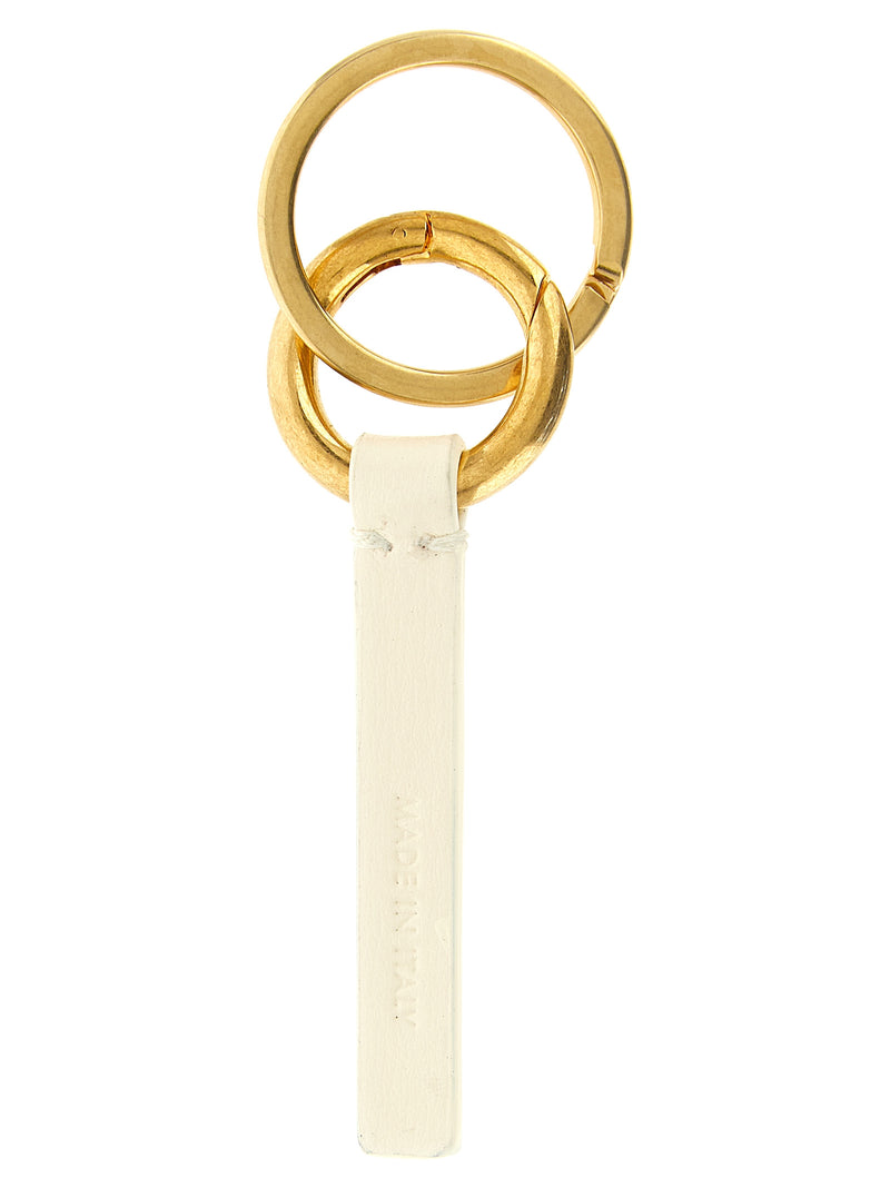 Jil Sander White Calfskin Keychain