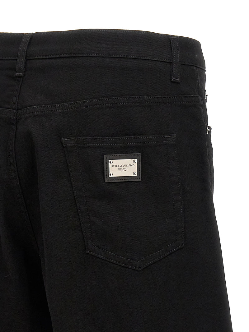 Dolce & Gabbana Black Cotton Bermuda Shorts