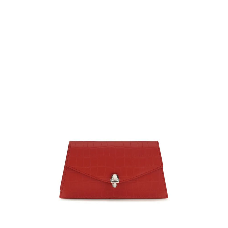 Alexander McQueen Mini Skull Crocodile-Embossed Clutch Bag for Women