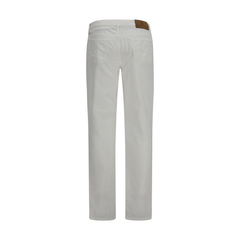 Brunello Cucinelli White Cotton Casual Pants