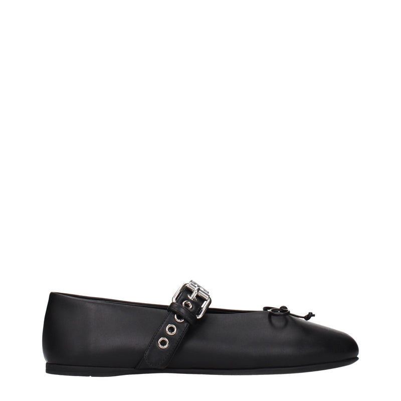 Ballerine nere in pelle Miu Miu