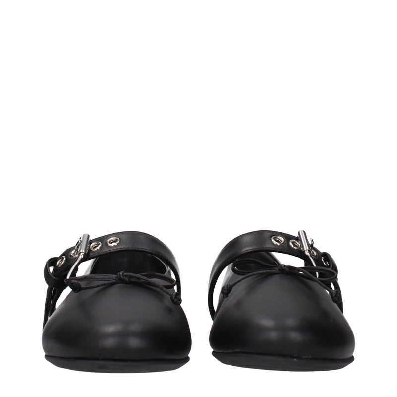 Ballerine nere in pelle Miu Miu