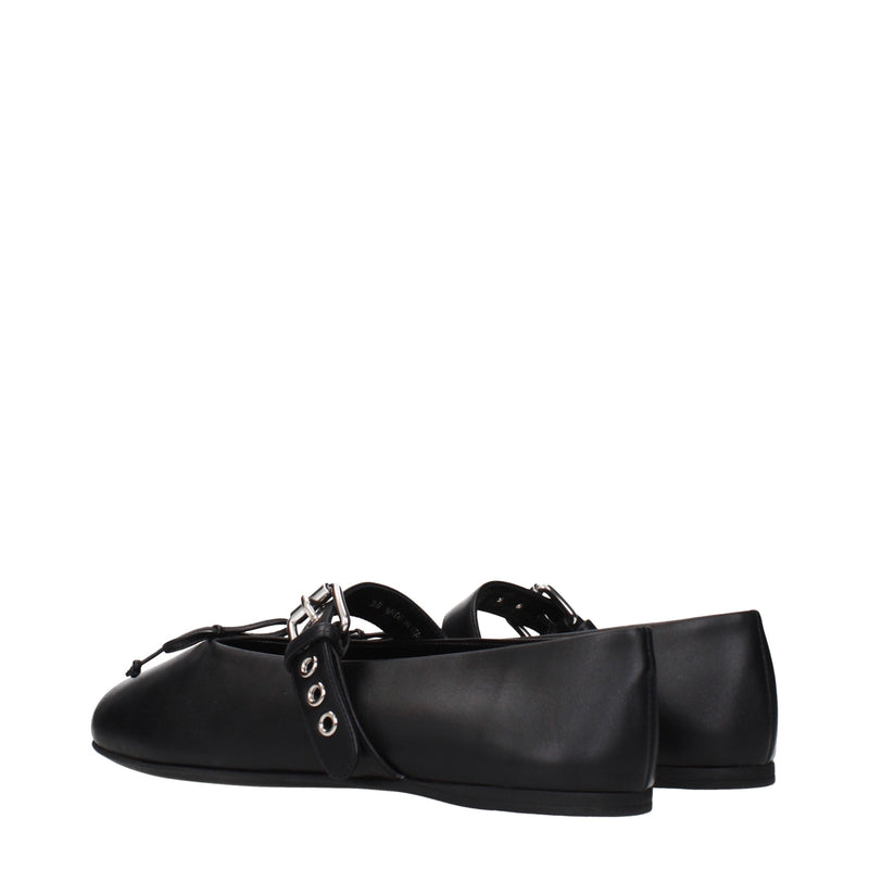 Ballerine nere in pelle Miu Miu