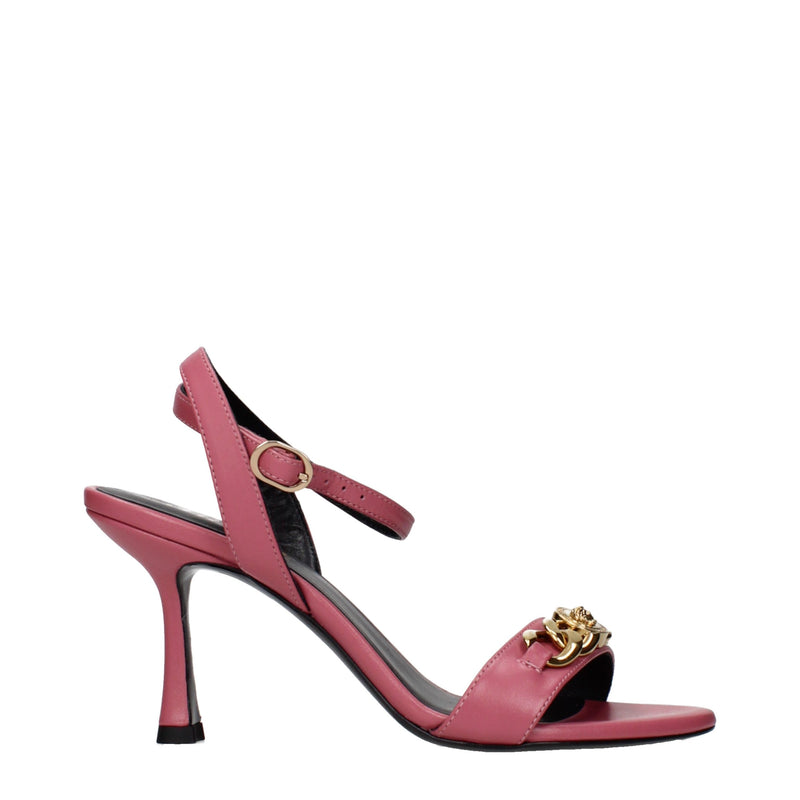 Sandalias Versace rosas de cuero con tacón de aguja