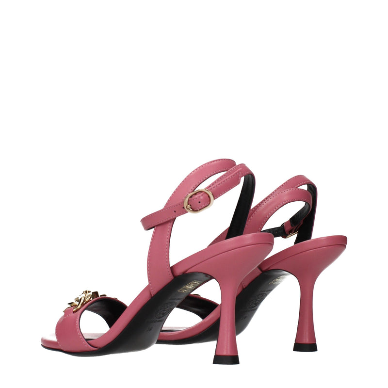 Sandalias Versace rosas de cuero con tacón de aguja