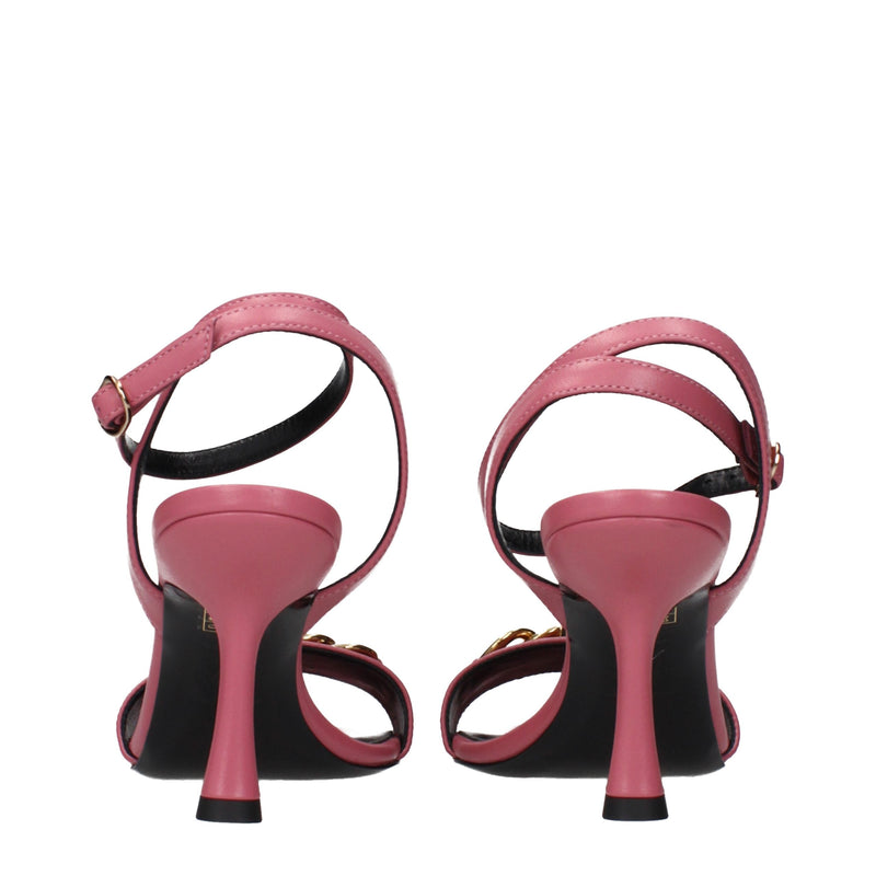 Sandalias Versace rosas de cuero con tacón de aguja