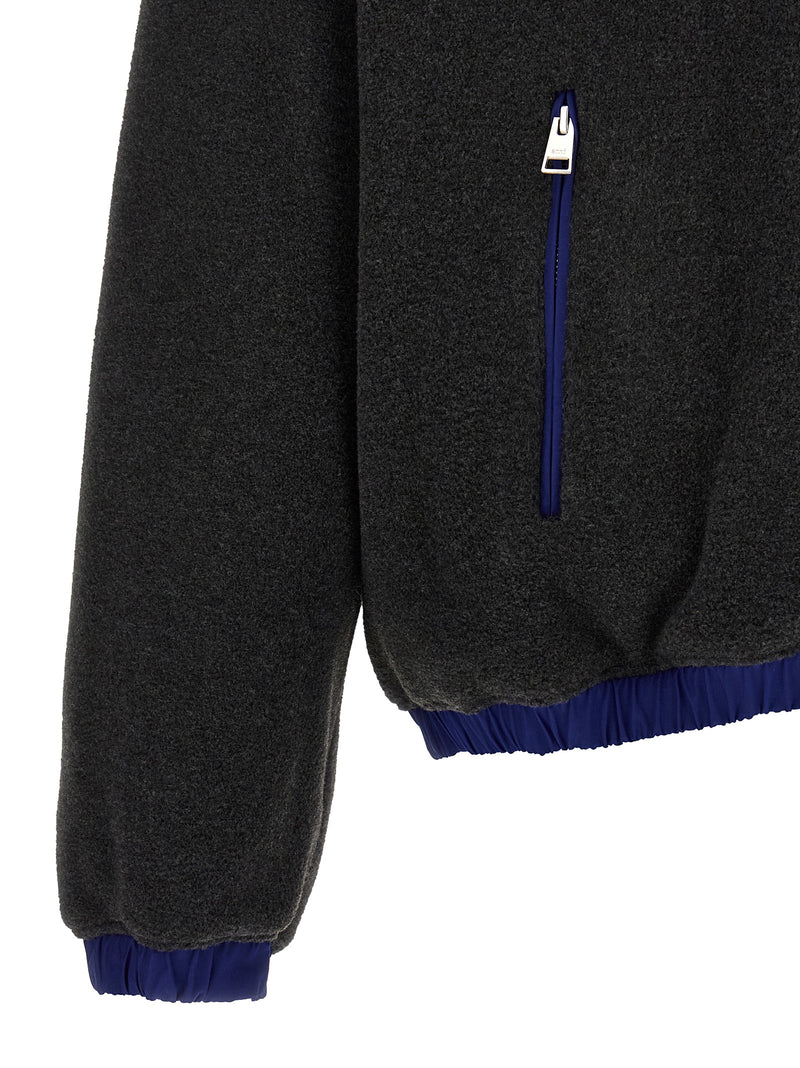 Sweat-shirt gris en polyester Ami Paris