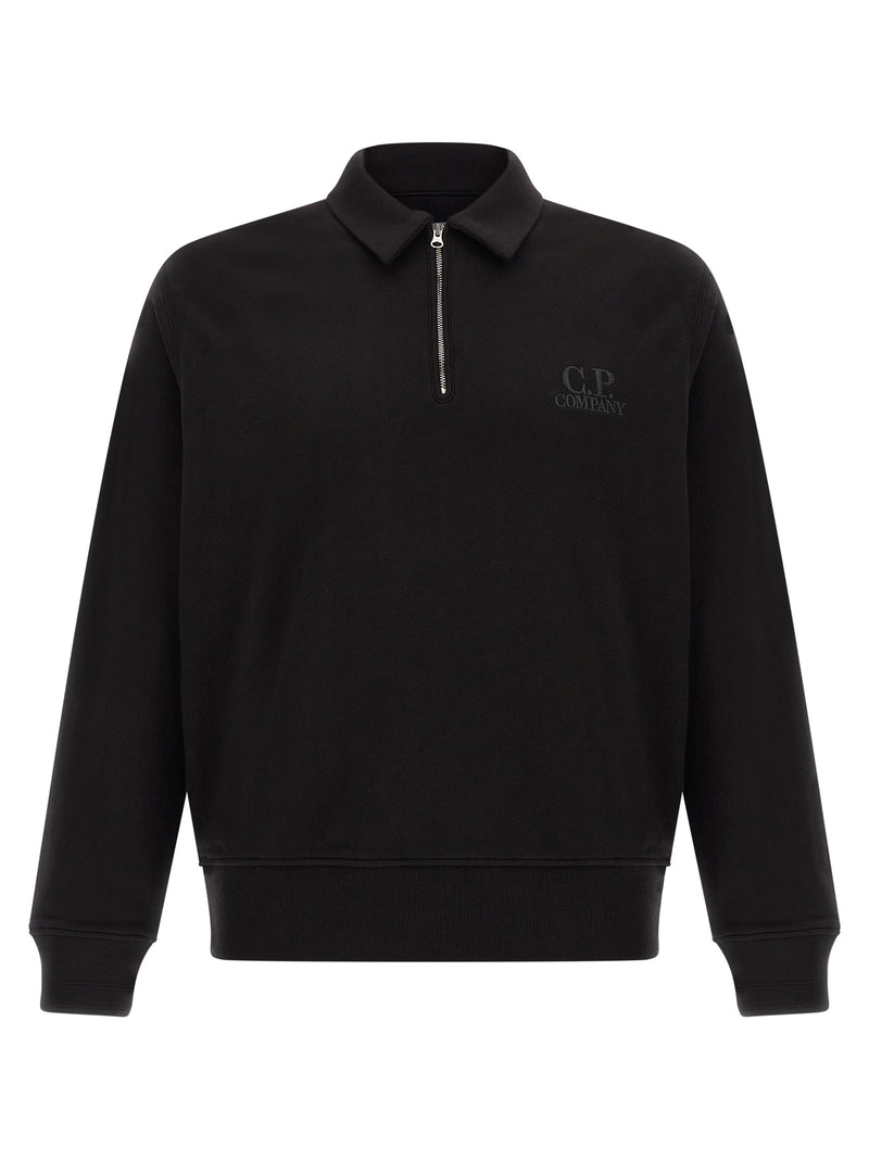 Moletom de algodão preto C.P. Company