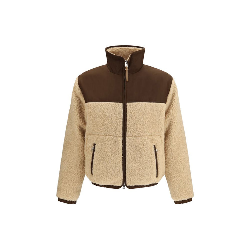 Ami Paris Beige Polyester Full-Length Jacket