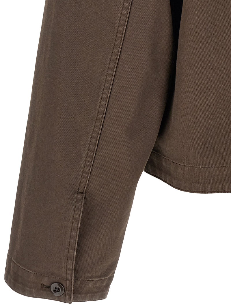 Giacca lunga in cotone marrone Lemaire
