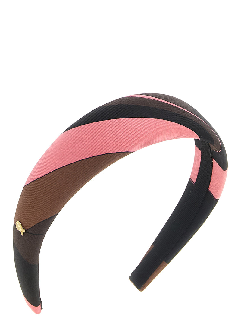 Fascia per capelli in seta multicolore Emilio Pucci