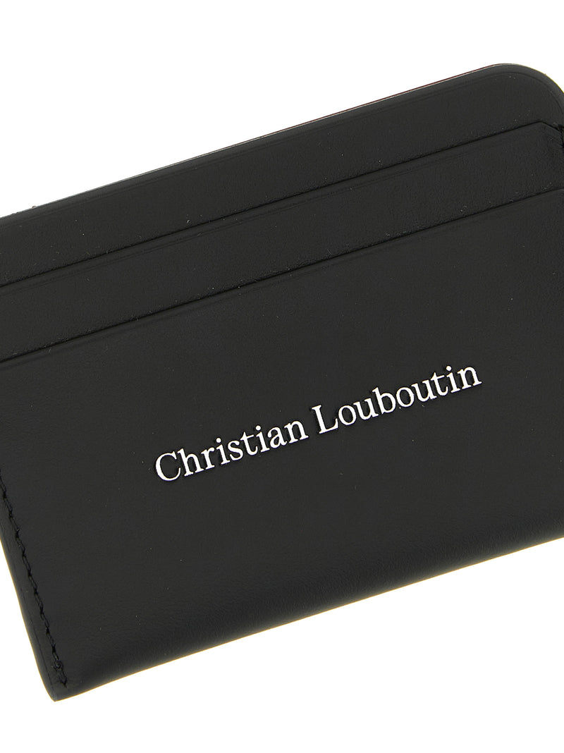 Tarjetero Christian Louboutin de piel de becerro negra