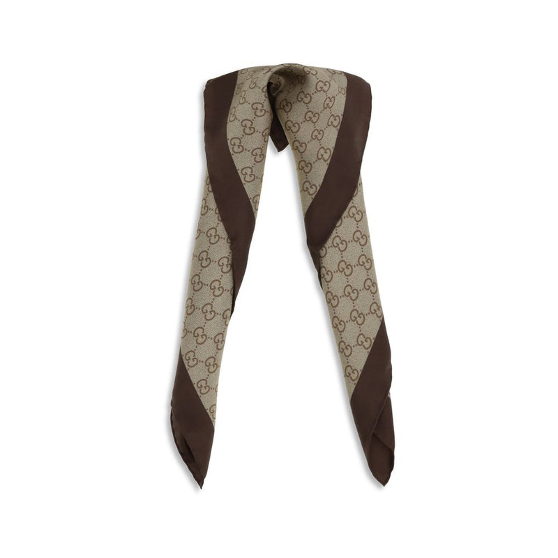 Foulard in seta beige Gucci
