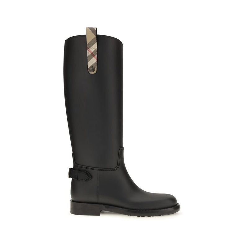 Botas de chuva pretas de poliuretano Burberry