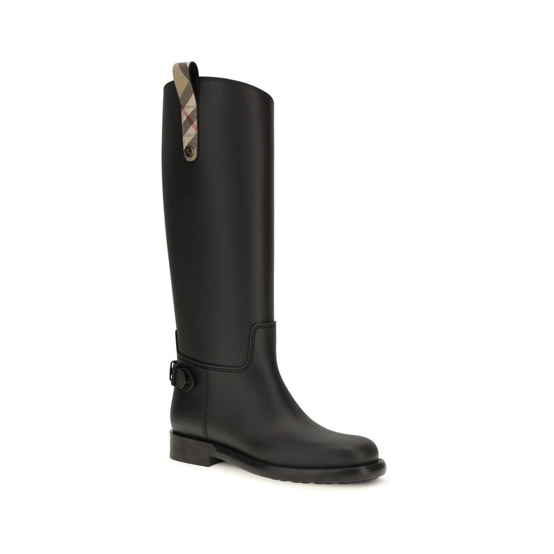 Botas de chuva pretas de poliuretano Burberry