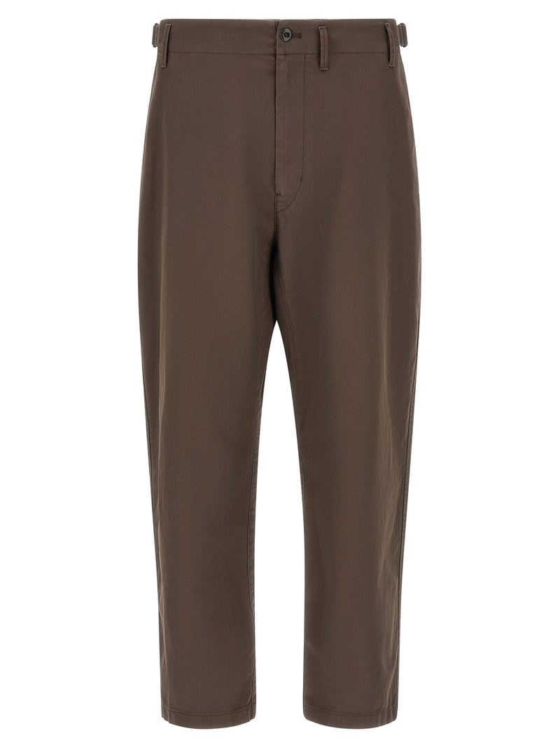 Pantaloni in cotone marrone Lemaire