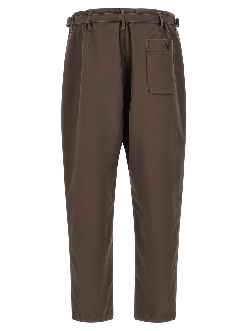 Pantaloni in cotone marrone Lemaire