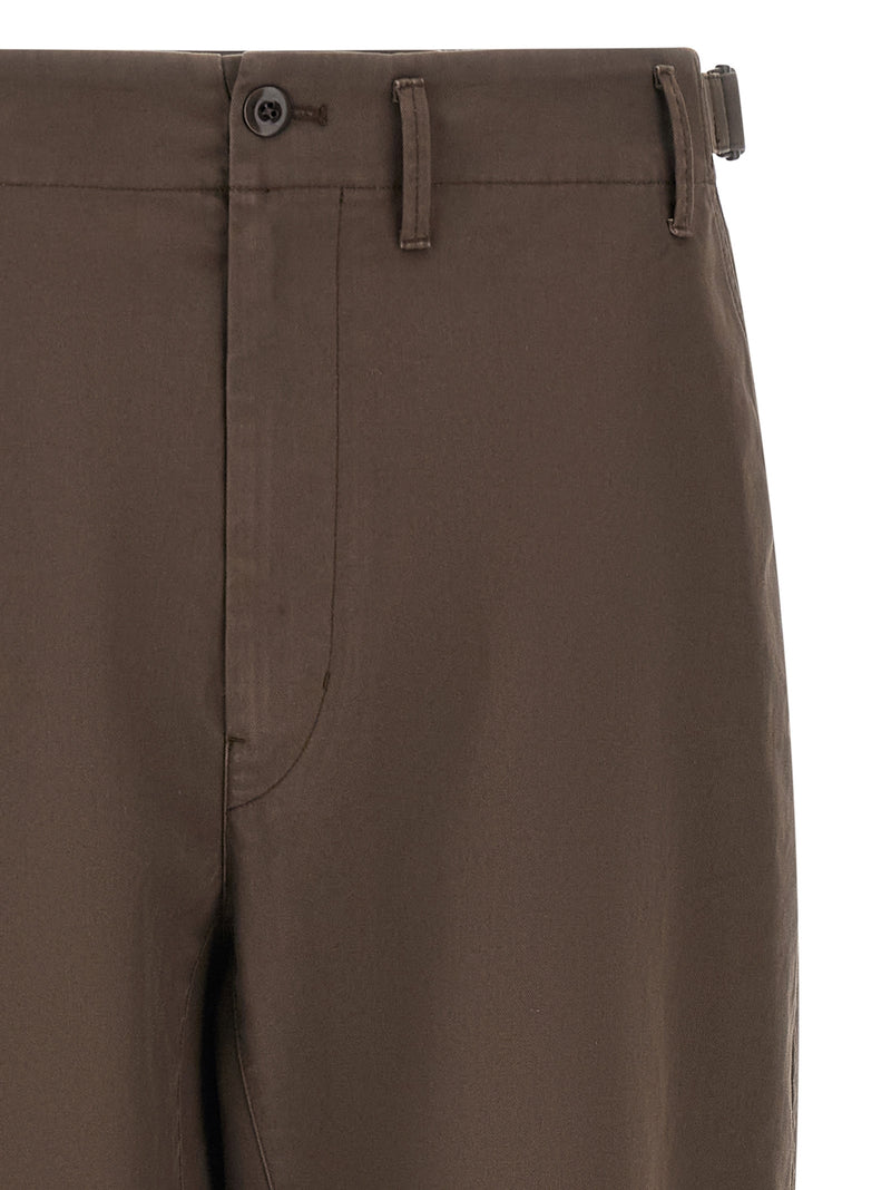 Pantaloni in cotone marrone Lemaire