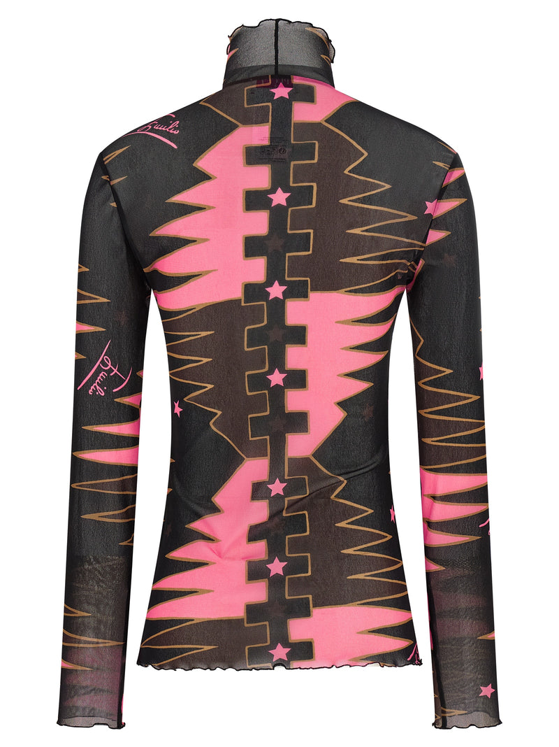 Camiseta de manga longa de poliamida multicolorida Emilio Pucci