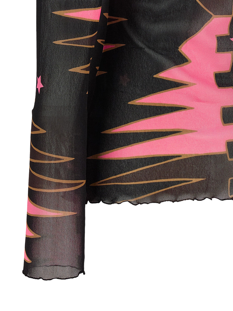 Camiseta de manga longa de poliamida multicolorida Emilio Pucci