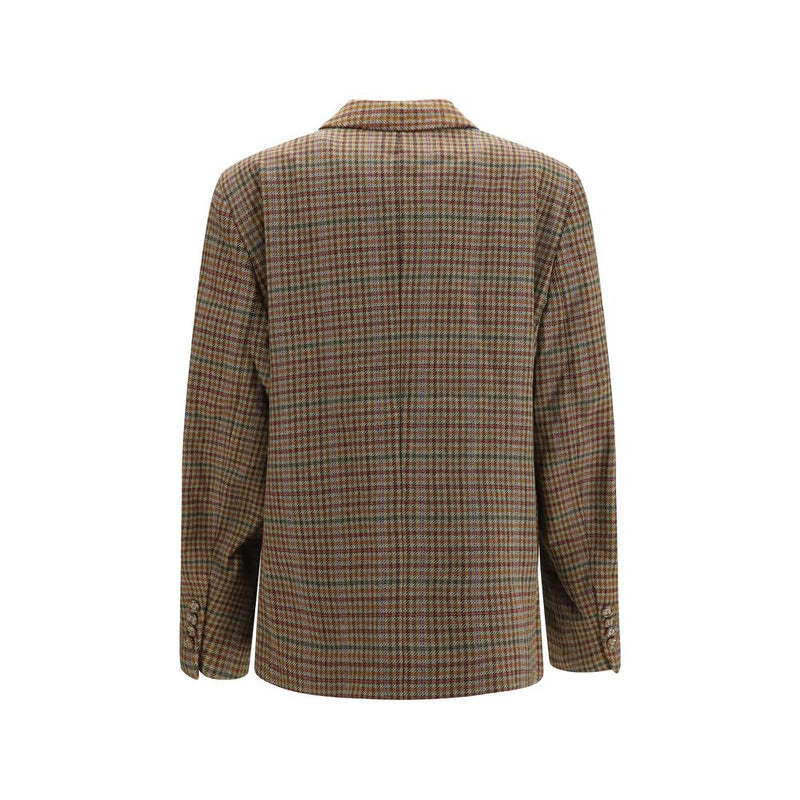 Blazer Ganni in lana riciclata marrone