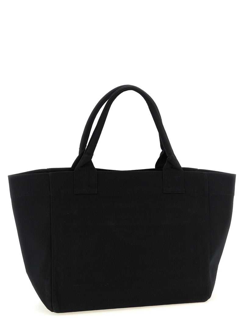 Borsa tote nera in cotone riciclato Ganni