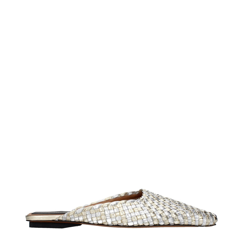 Pantoufles en cuir gris Stella McCartney