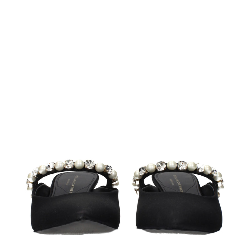Sandali neri in raso con tacco a spillo Stella McCartney