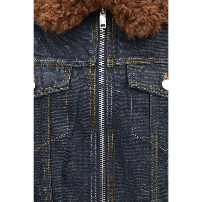 Giacca di jeans blu in cotone Ganni