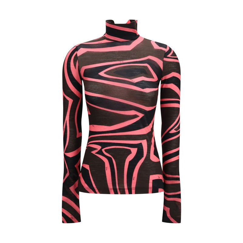 Camisa de lã multicolorida com estampa Oves Aries Emilio Pucci