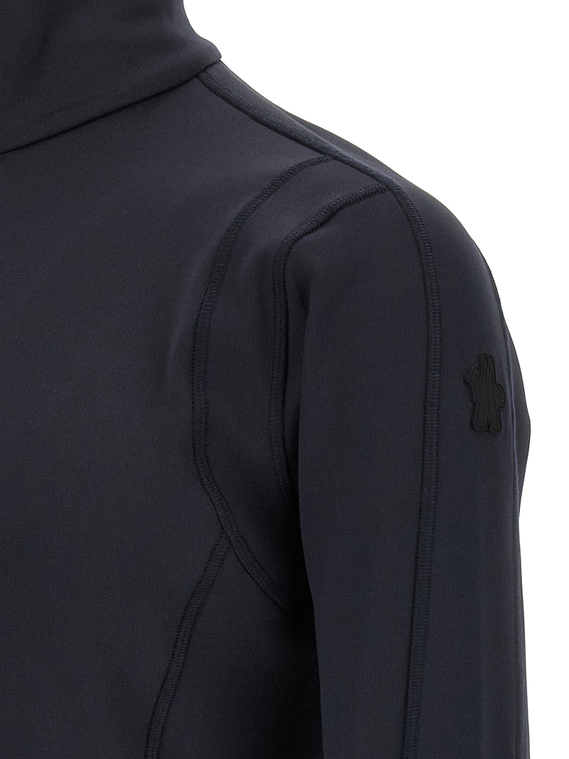 Felpa in poliammide blu Moncler Grenoble