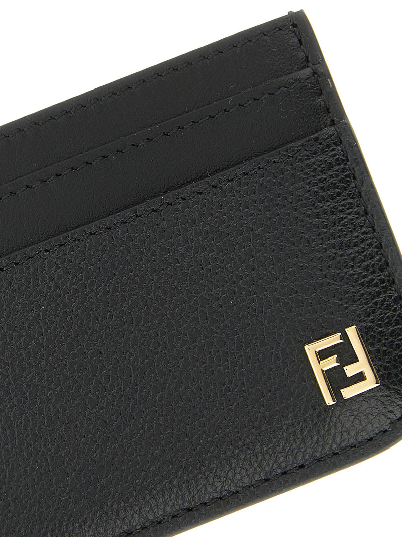 Tarjetero Fendi de piel de becerro negra