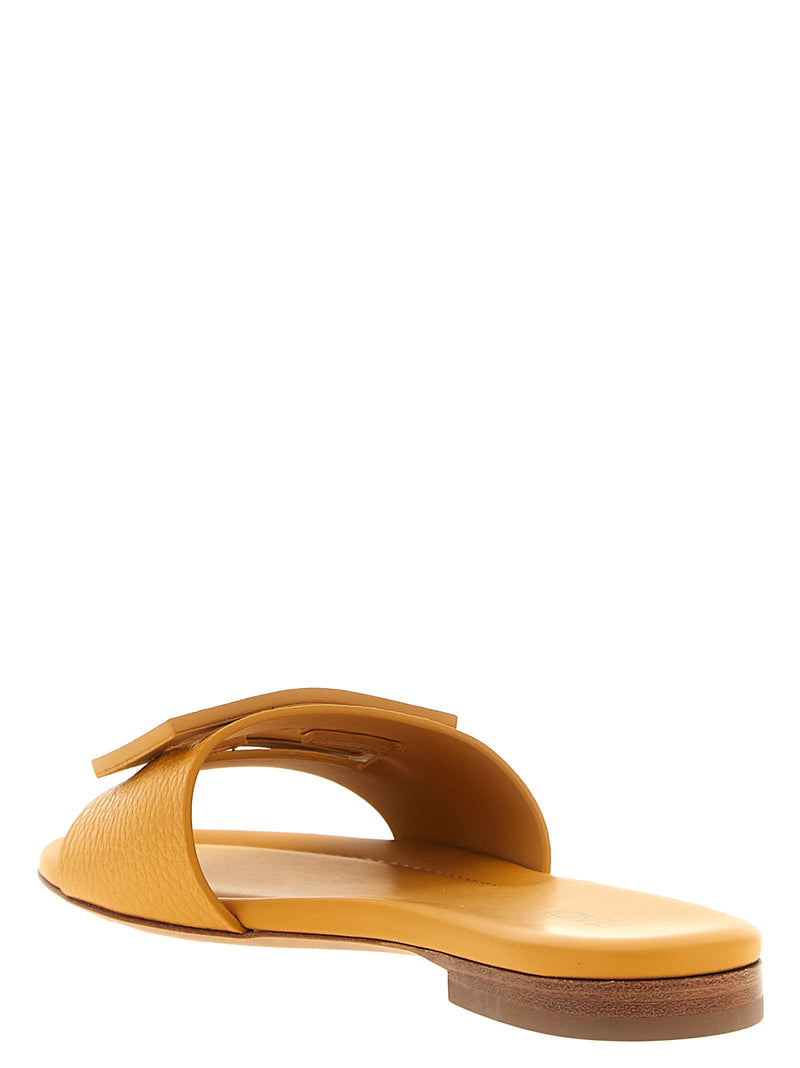 Sandalias deslizantes de piel de becerro multicolor de Fendi
