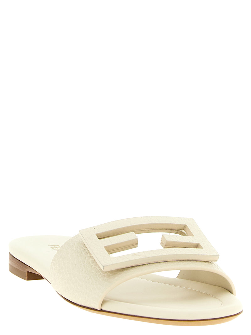 Sandales Fendi blanches en cuir de veau