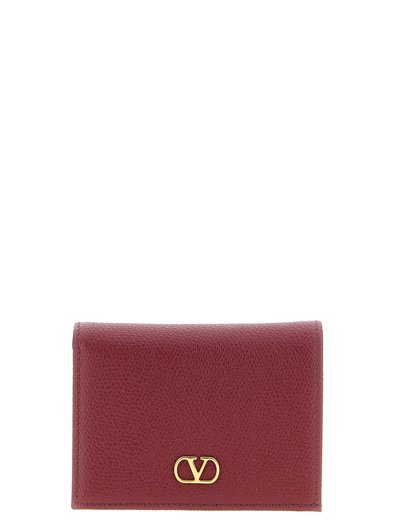 Valentino Garavani Bordeaux Calfskin Cardholder