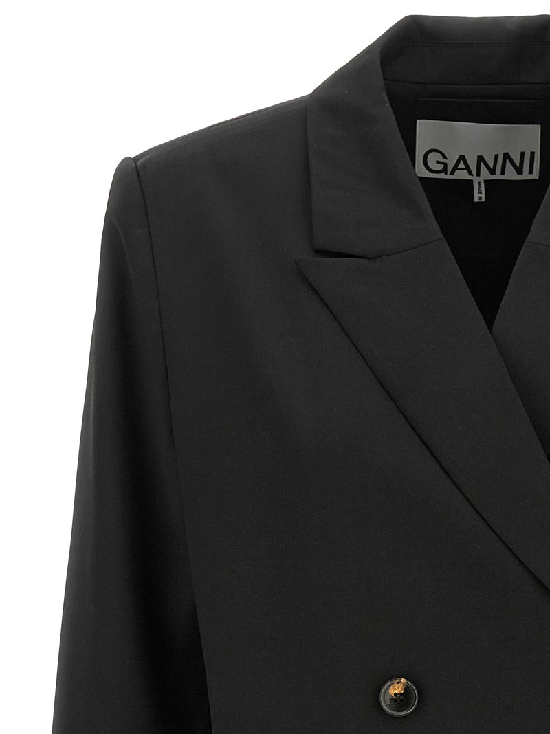 Blazer noir Ganni en polyester