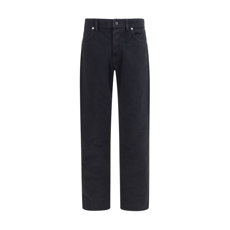 Jeans Stone Island in cotone nero a gamba dritta
