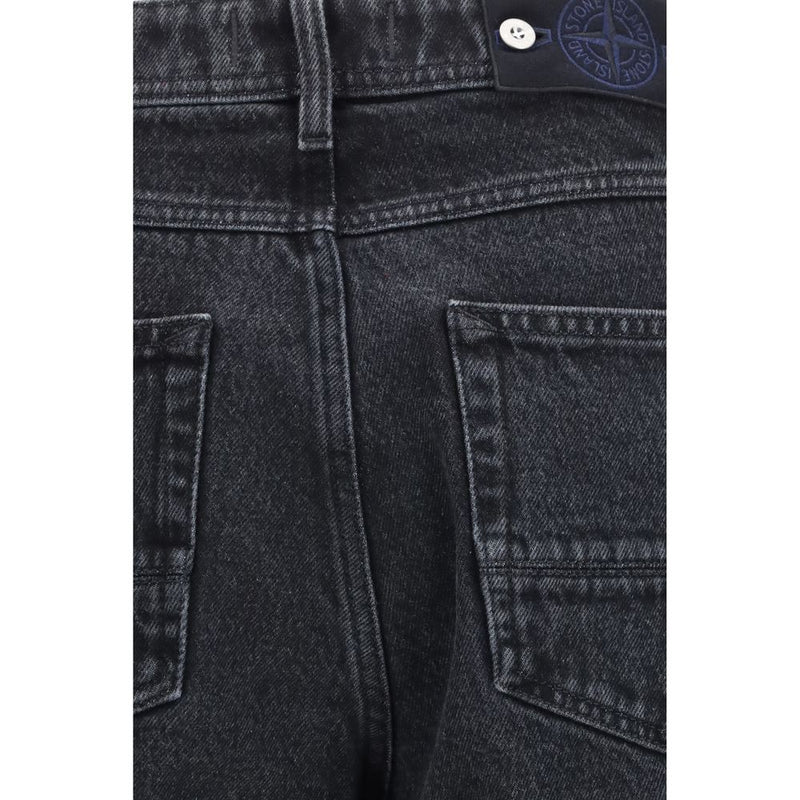 Stone Island Black Cotton Jeans Denim