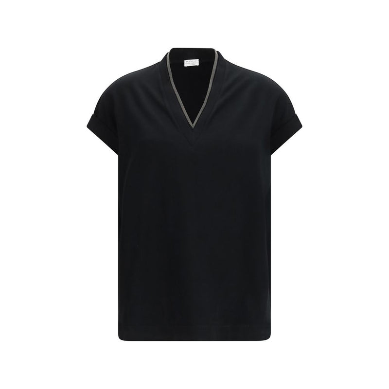 Camiseta negra de algodón de Brunello Cucinelli