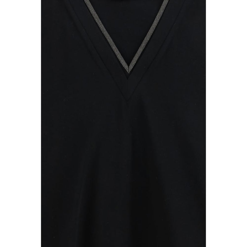 Camiseta negra de algodón de Brunello Cucinelli
