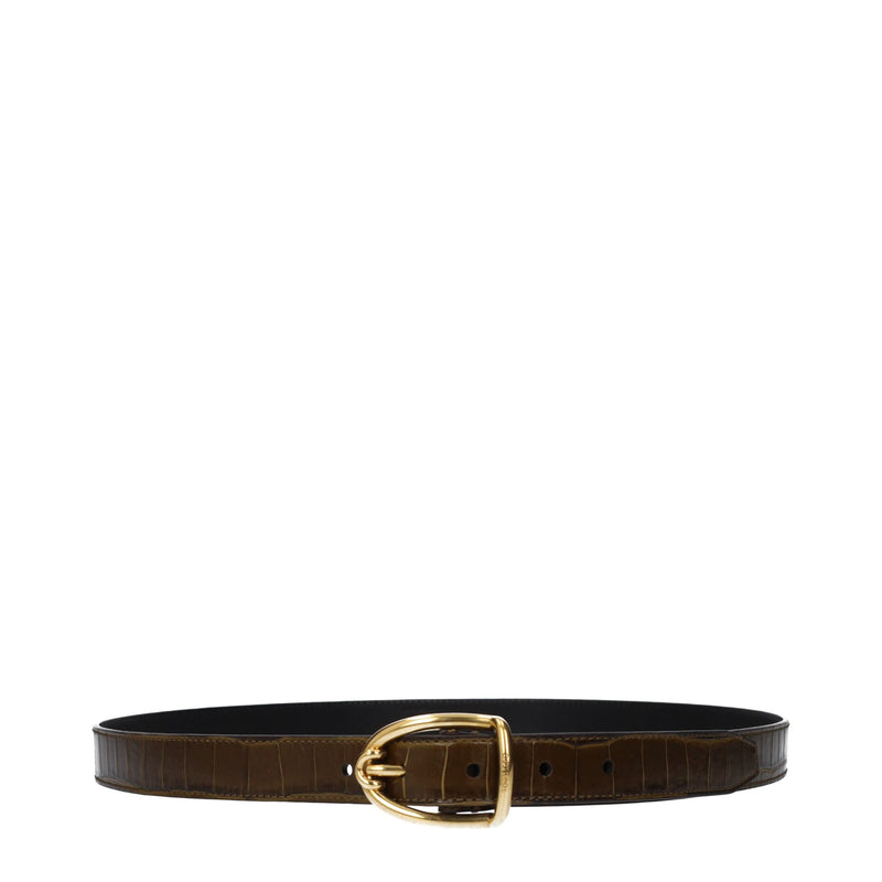 Cinto regular de couro marrom Tom Ford