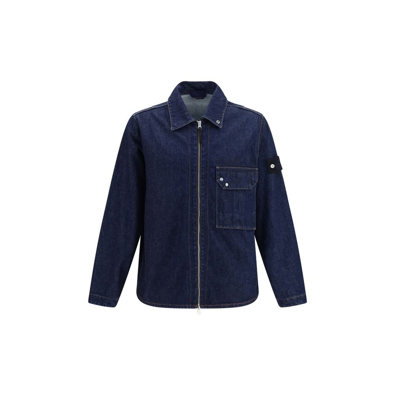 Veste en denim de coton bleu Stone Island