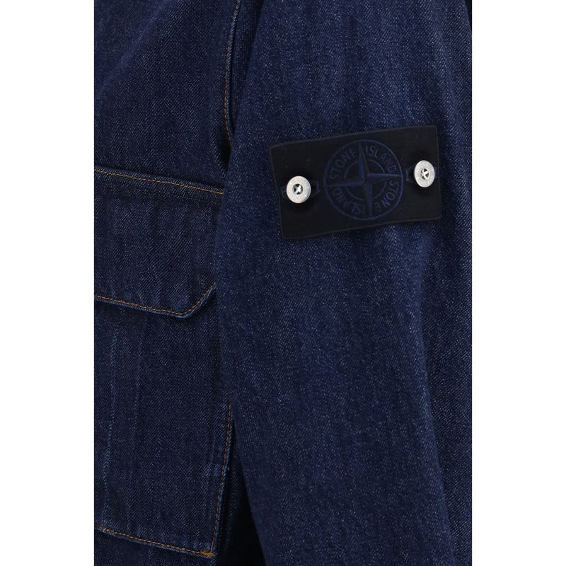 Veste en denim de coton bleu Stone Island