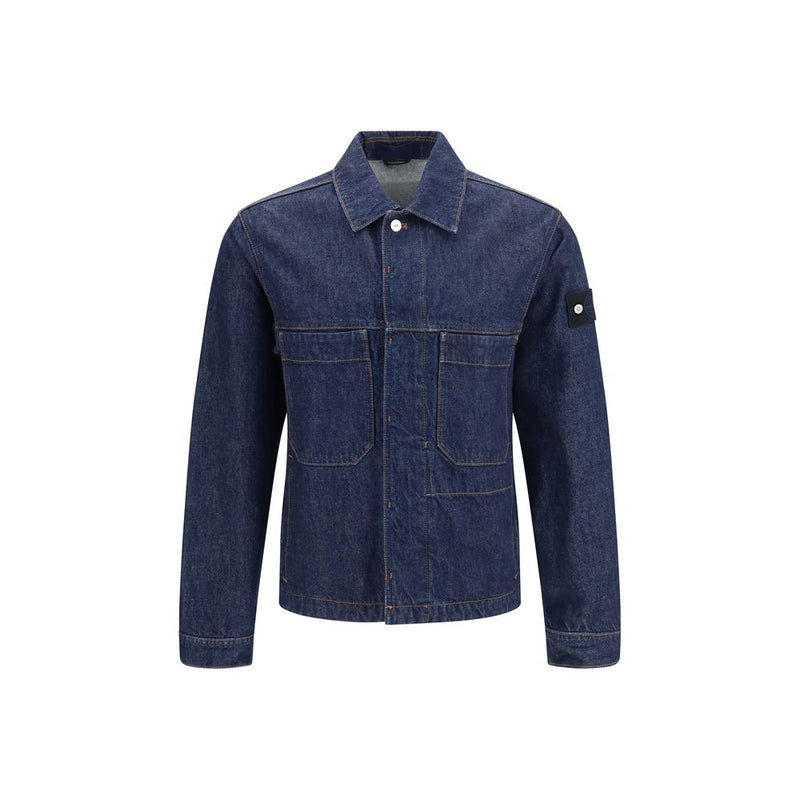 Giacca in denim di cotone blu Stone Island