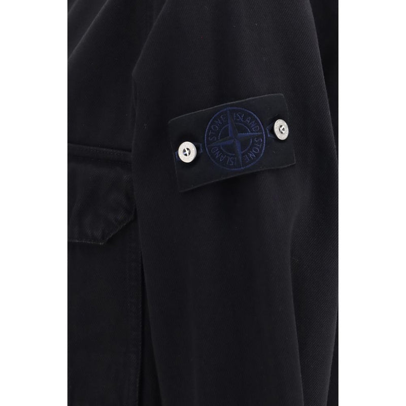 Veste en denim Stone Island noire en coton